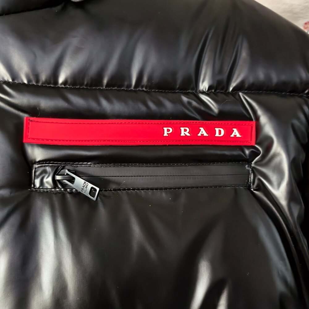 Prada Black Hooded Down Jacket - image 2